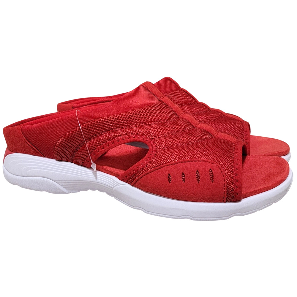 Easy Spirit Women Traciee Lightweight Slide Sandals Size US 5.5M Red Woven